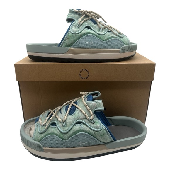 Nike Offline 2.0 Mules Sandals Mens Sz 12 Ocean Blue Slip‎ On Shoes DJ6229-300